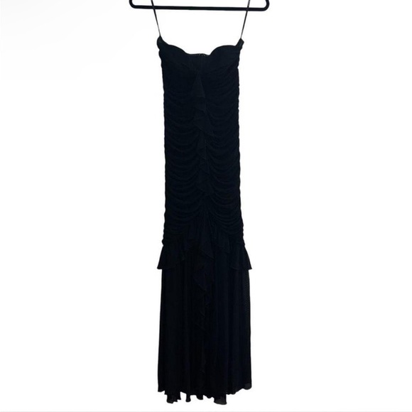 NEW NWT Majorelle Giules Strapless Ruched Maxi Gown In Black - Picture 2 of 10